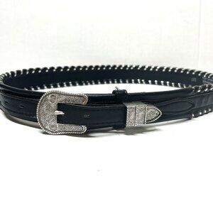Vintage Top Grain Cowhide Fisher 36 121 Blue leather belt